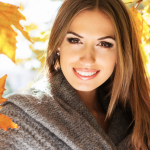 Woman in Front of Fall Background